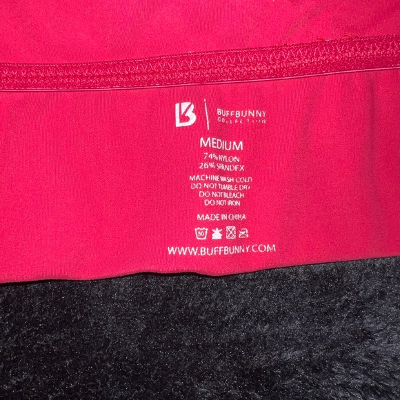 Buffbunny Women's Hot Pink Cross-Back Sports Bra - Picture 4 of 5